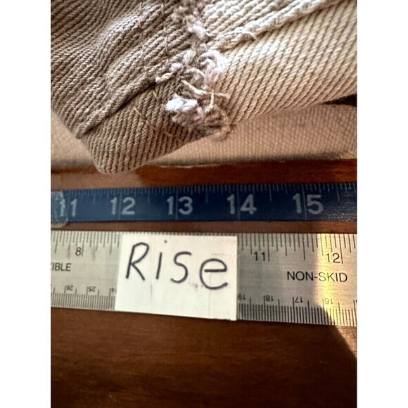 SHEIN Two Tone High Waisted Straight Jeans Womens Size L Fringe Raw Hem - Picture 12 of 16